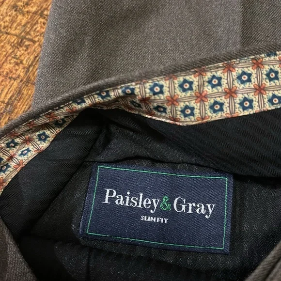 NWT Men’s Paisley & Gray Slim Fit Dress Pants Dress